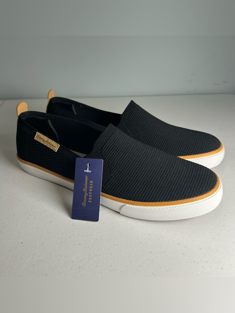 Tommy Bahama Black Slip-On Mesh Canvas Shoes